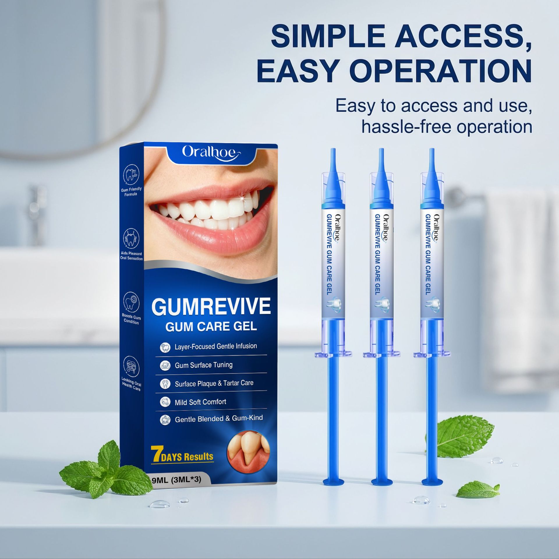 Teeth Whitening Gel Syringes - 오랄호 껌 케어 젤 3개입 주사기