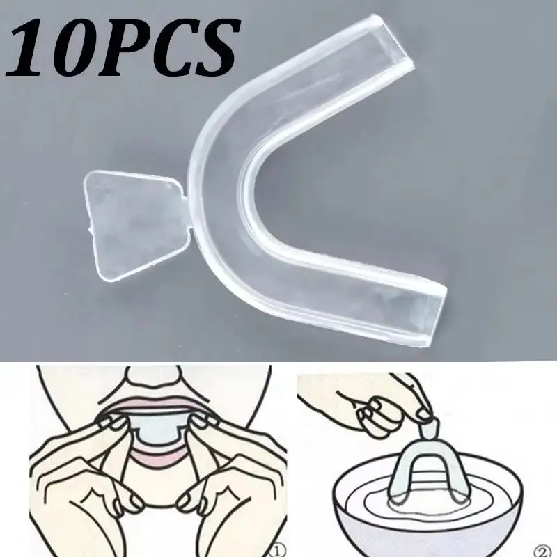 Teeth Whitening With Trays - 10개입 실리콘 마우스 가드 치아 미백