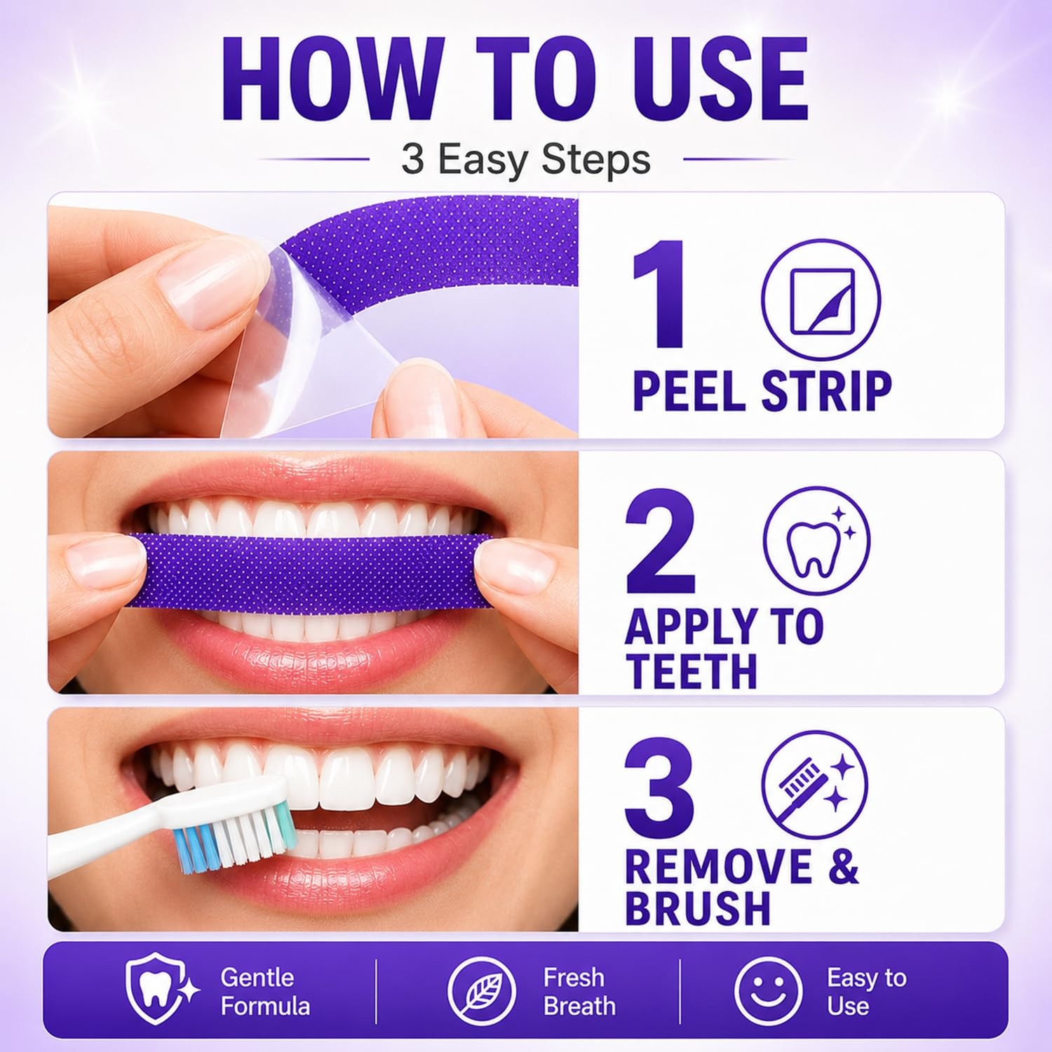 보라색 치아 미백 스트립 7/14/21개 미백 스트립  - Teeth Whitening Quick 리뷰 및 가격