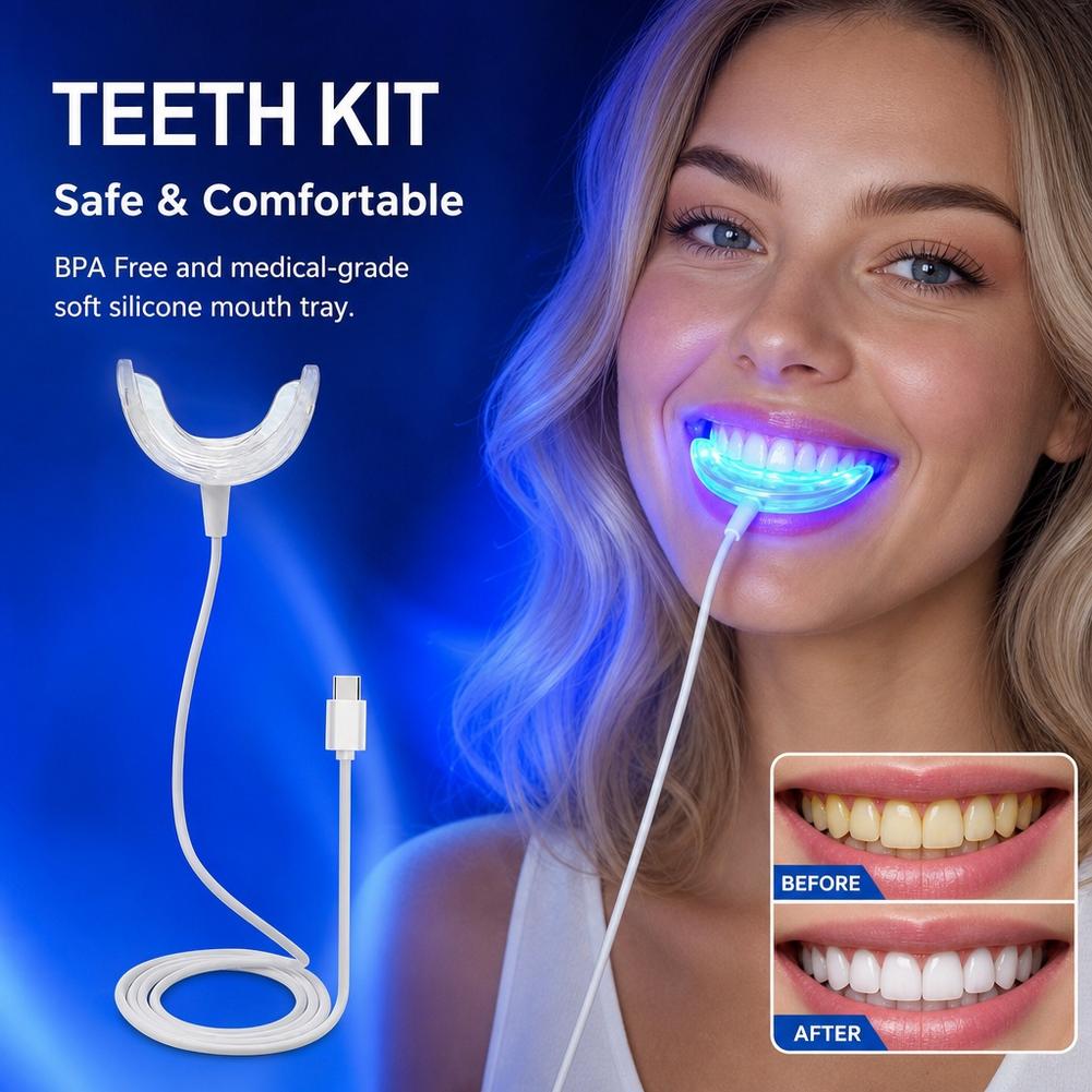 치아 미백 촉진기 스마트 LED 블루 라이트 휴대용 U - Teeth Whitening With Trays 리뷰 및 가격