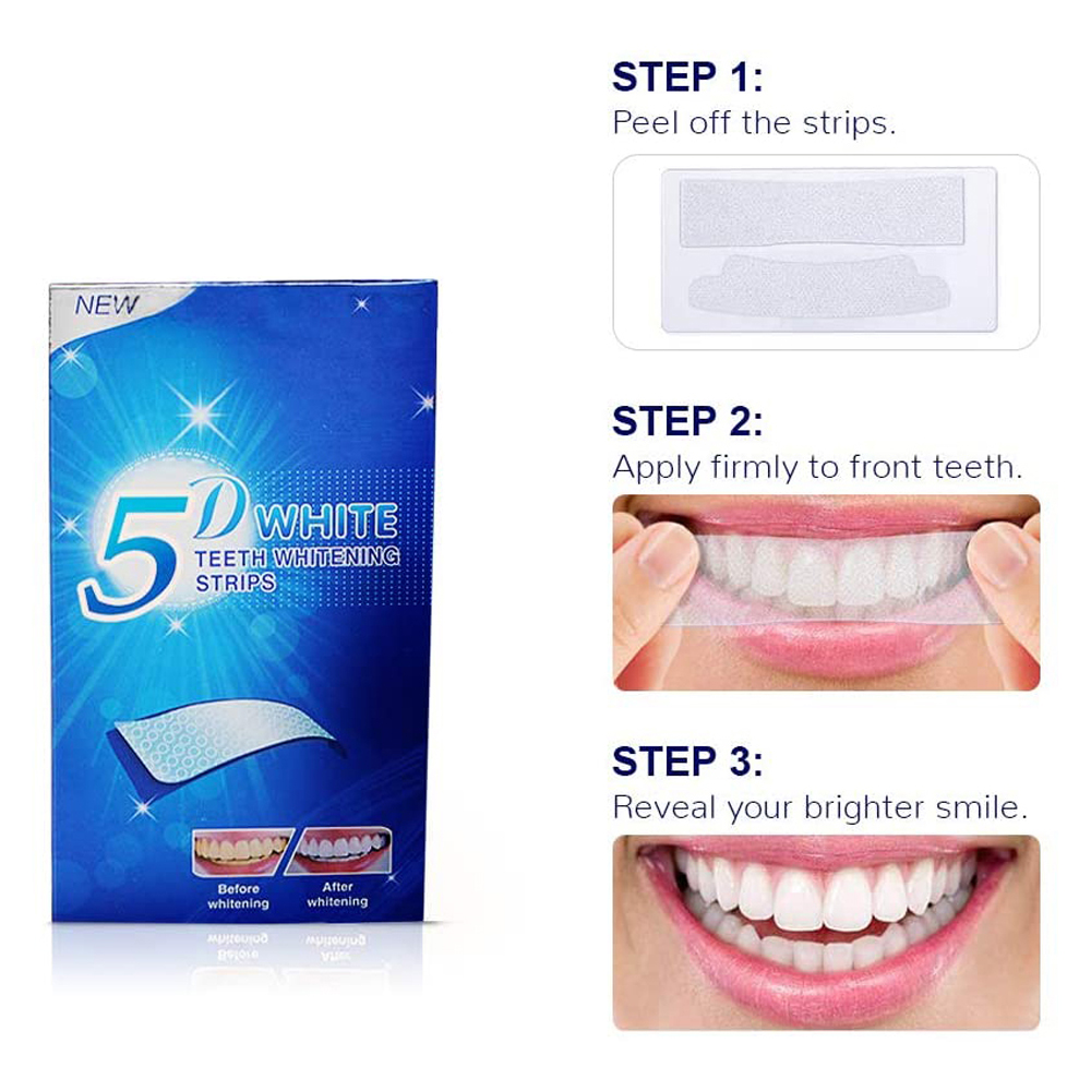 5D 화이트 치아 미백 스트립 미백 젤 화이트 스트립  - Teeth Whitening Hydrogen Peroxide 리뷰 및 가격